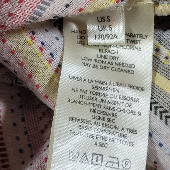 Anthropology Pilcro Augusta Women's Rainbow Striped Oversized Boho Tunic Size S - Picture 11 of 12